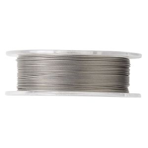 Beading wire, Tigertail™, nylon-coated stainless steel, clear, 7 strand, 0.018-inch diameter. Sold per 30-foot spool.