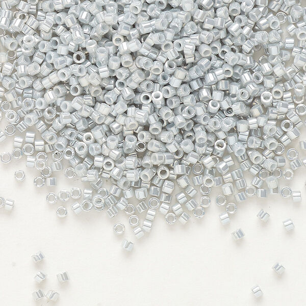 Seed bead, Delica®, glass, pkg/50g, #11 round, opaque gold luster grey (DB-0252). image number 0