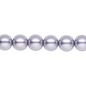 Pearl 2pk pewter, Celestial Crystal® 8mm round 15.5-16 inch