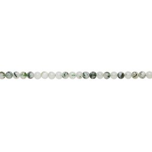 Tree agate 1pkg1, round bead natural 15.5-16 inch 2mm