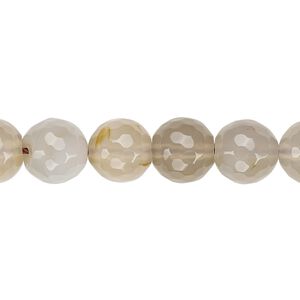 Agate 1pkg1, faceted round bead 15 inch 10mm