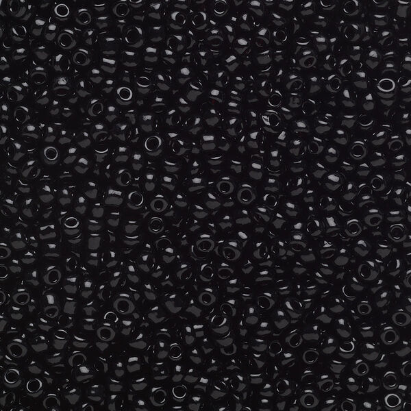 Seed bead, Ming Tree™, glass, pkg/1 pound, #11 round, opaque black. image number 0