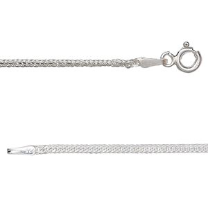Chain 1pkg1 sterling silver curb, 2mm double / mixed clasp, 24 inch
