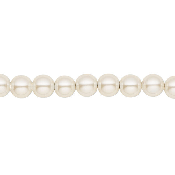 Bead, Hemalyke™ (man-made), pearlescent ivory, 6mm round. Sold per 15-1/2" to 16" strand. image number 0
