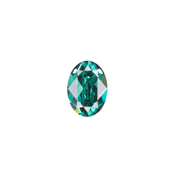 Fancy stone 1pkg144 Caribbean green foil back, Swarovski&reg; ReCreated&trade;, 14x10mm oval 4120 image number 0
