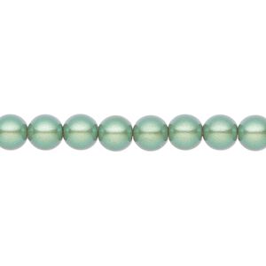 Pearl 25pk pearlescent green, Preciosa Czech crystal 6mm round