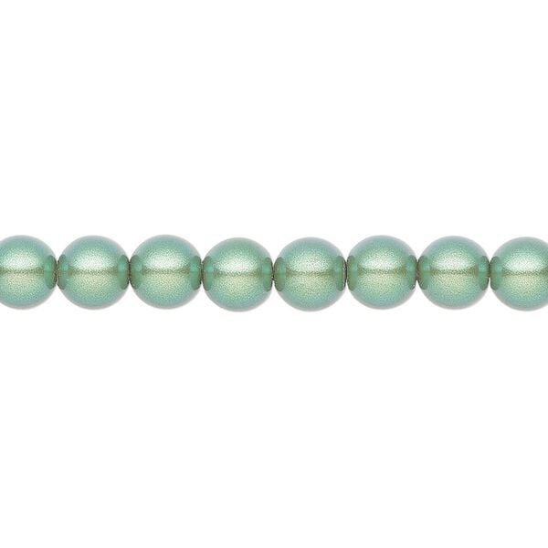 Pearl 25pk pearlescent green, Preciosa Czech crystal 6mm round image number 0