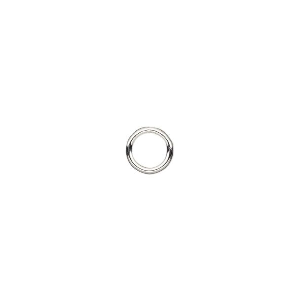 Jump ring, sterling silver, 7mm soldered round, 5mm inside diameter, 17 gauge. Sold per pkg of 20. image number 0