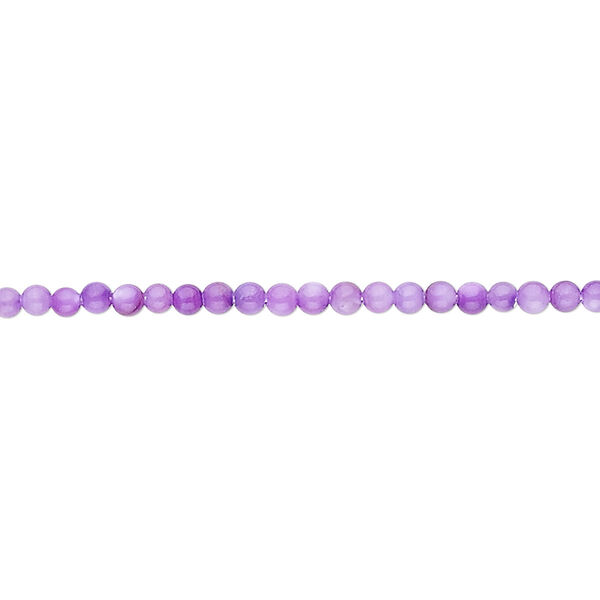 Bead, mother-of-pearl shell (dyed), purple, 2mm round. Sold per 15" to 16" strand. image number 0