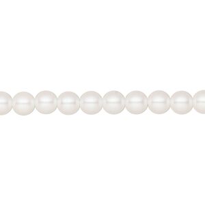 Pearl 50pk pearlescent white, Preciosa Czech crystal 5mm round