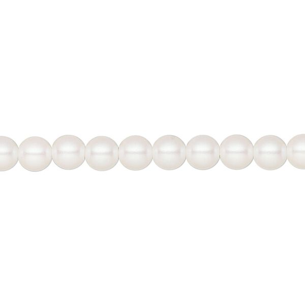 Pearl 50pk pearlescent white, Preciosa Czech crystal 5mm round image number 0