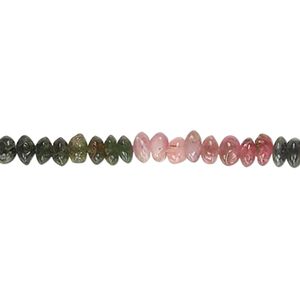 Multi-tourmaline 1pkg1, hand-cut saucer bead natural 14 inch 3x2mm-5x3mm