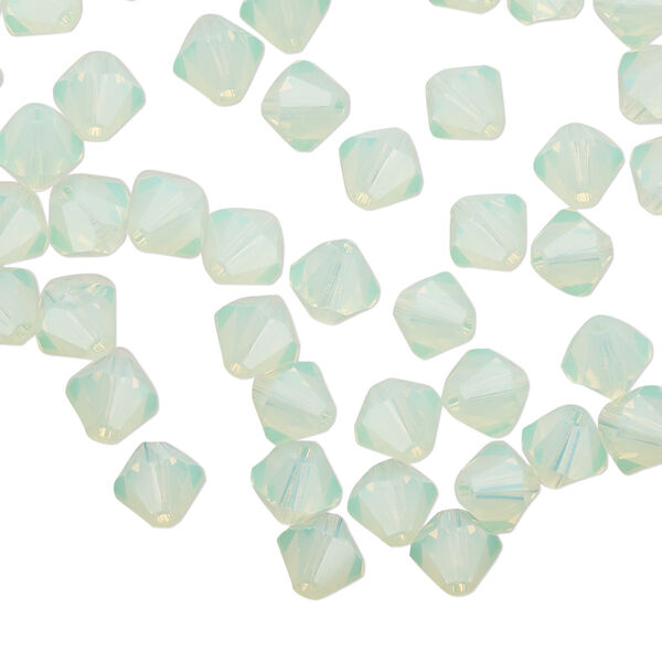 Bead 288pk chrysolite opal, Preciosa Czech crystal 6mm bicone image number 0