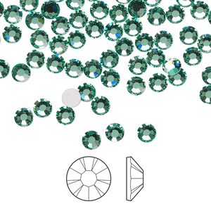 Flat back 144pk Caribbean Sea foil back, Preciosa MAXIMA Czech crystal rhinestone 3.8-4mm chaton rose round SS16