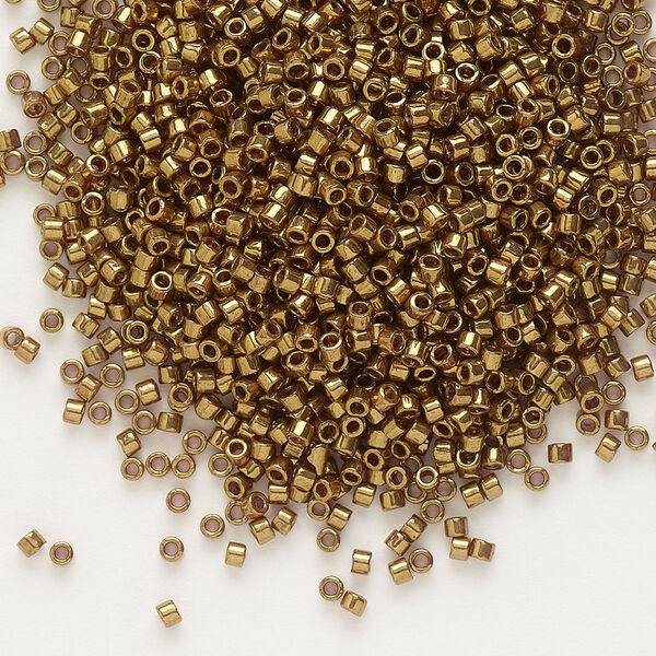 Seed bead, Delica®, glass, pkg/7.5g, #11 round, opaque metallic dark bronze (DB-0022). image number 0