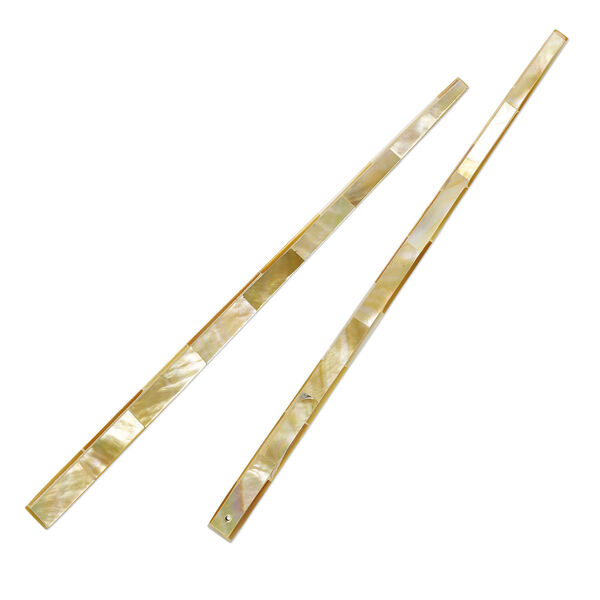 Hair stick, laminated mother-of-pearl shell (assembled), 7 inches, Mohs hardness 3-1/2. Sold per pkg of 2. image number 0