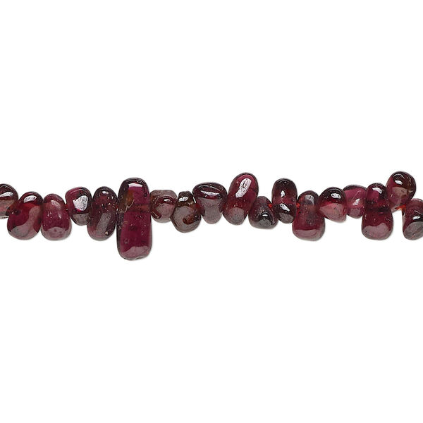 Garnet 1pkg1, hand-cut teardrop bead 14 inch 5x3mm-9x4mm image number 0