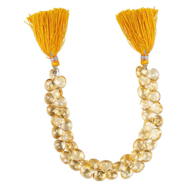 Citrine 1pkg1, hand-cut top-drilled faceted puffed teardrop bead, 8 inch 10x9mm-11x11mm image number 2