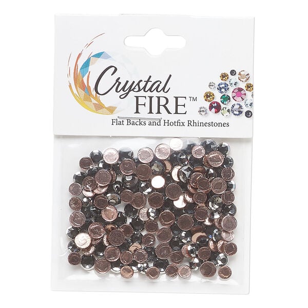 Flat back mix 1pkg144 black diamond, Crystal FIRE&reg;, 3.80-4.80mm hotfix framed round SS16 / SS20 image number 0