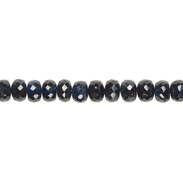 Blue sapphire 1pkg1, hand-cut faceted rondelle bead 14 inch 5x3mm-6x4mm image number 0