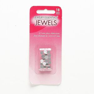 Flat back, glass, clear, foil back, 4.6-4.8mm faceted round, SS20. Sold per pkg of 18.