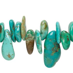 Turquoise 1pkg1, top-drilled chip bead 15.5-16 inch extra-large