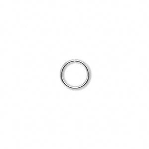 Jump ring, silver-plated brass, 9mm round, 7mm inside diameter, 18 gauge. Sold per pkg of 100.