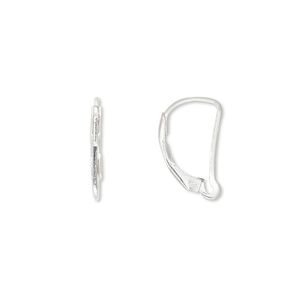 Ear wire leverback 1pkg2 sterling silver-filled, 16mm smooth / open loop, 1 pair