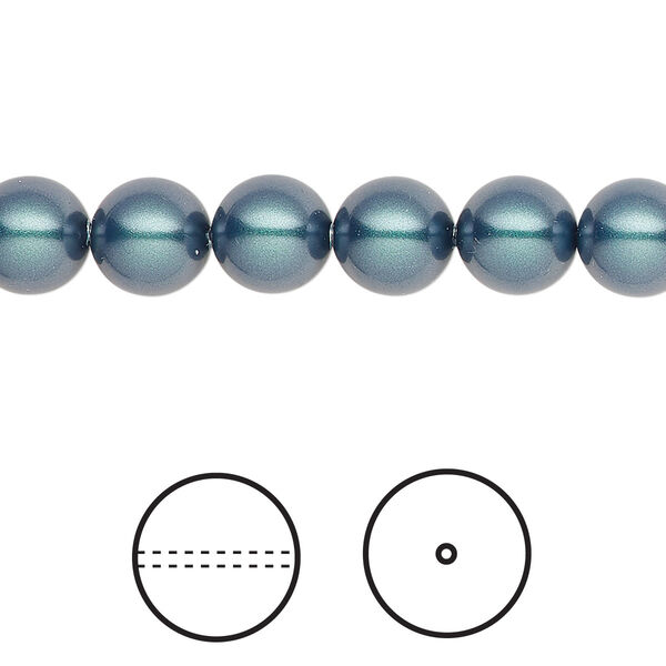 Pearl 50pk iridescent Tahitian look, Crystal Passions® 8mm round 5810 image number 0
