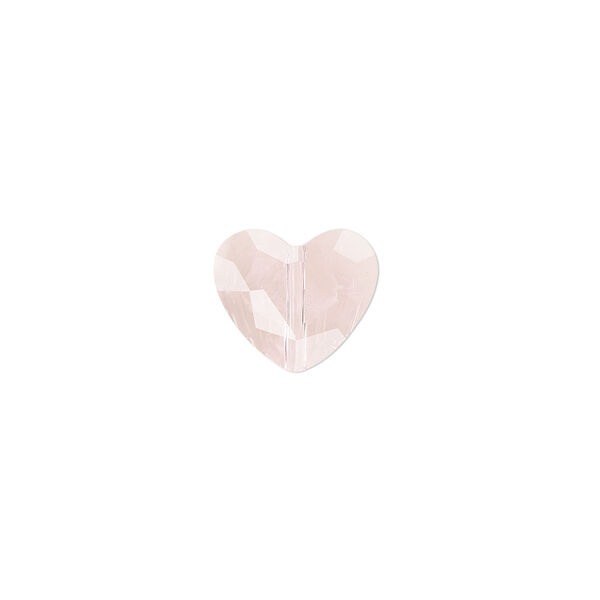 Bead 2pk transparent pink, Celestial Crystal® 12x10mm heart image number 0