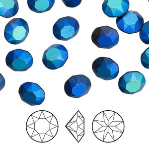 Chaton 4pk jet pastel, Crystal Passions® 8.16-8.41mm round SS39 1088