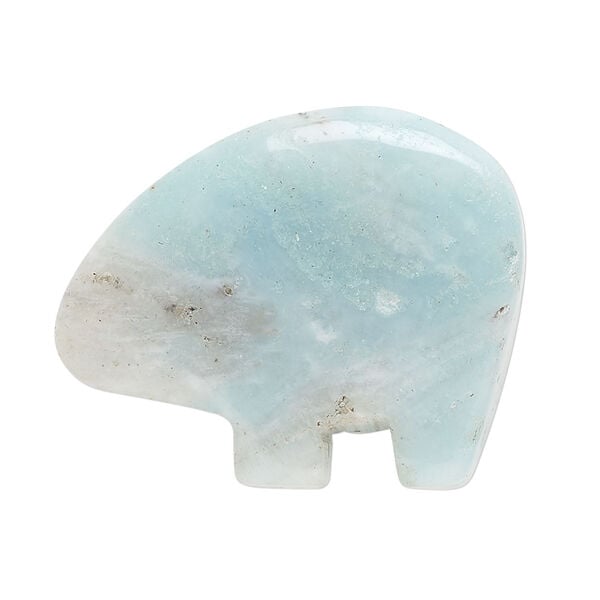 Amazonite 1pkg1, top-drilled and half-drilled Zuni-style bear focal natural, 34x22mm-38x28mm image number 0