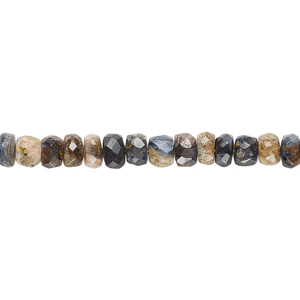 Bead, pietersite (natural), 4x2mm-6x4mm hand-cut micro-faceted rondelle with 0.4-1.4mm hole, C grade, Mohs hardness 6-1/2 to 7. Sold per 8-inch strand. image number 0
