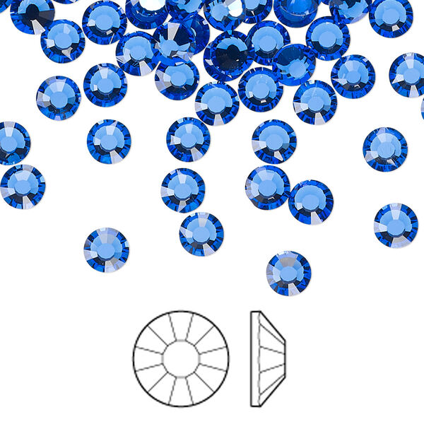 Flat back 1440pk sapphire foil back, Preciosa Viva 12® Czech crystal rhinestone 4.6-4.8mm chaton rose round SS20 image number 0
