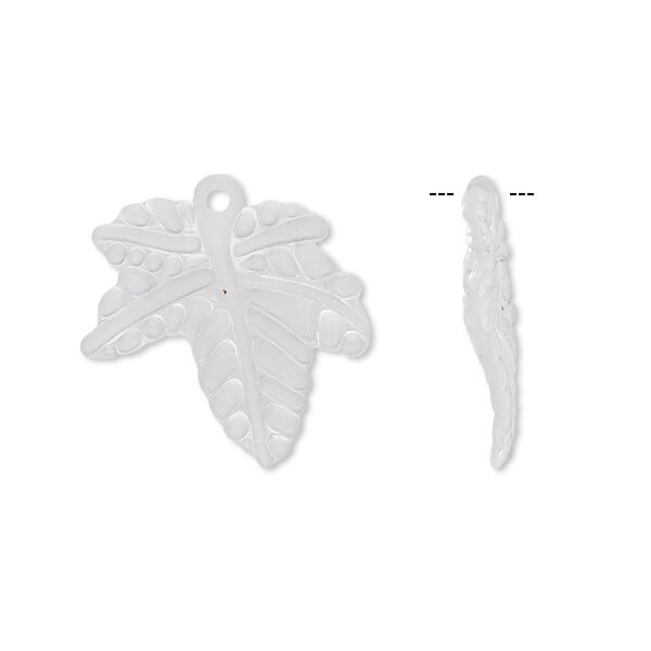 Drop, acrylic, frosted clear, 20mm leaf. Sold per pkg of 100. image number 0