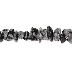 Snowflake obsidian 1pkg1, chip bead natural 32 inch medium