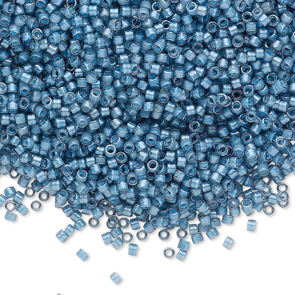 Seed bead, Delica®, glass, pkg/50g, #11 round, translucent luminous inside dyed color dusk blue (DB-2054). image number 0