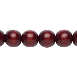 Bead, Taiwanese cheesewood (dyed / waxed), dark brown, 9-10mm round. Sold per pkg of (2) 15-1/2" to 16" strands.