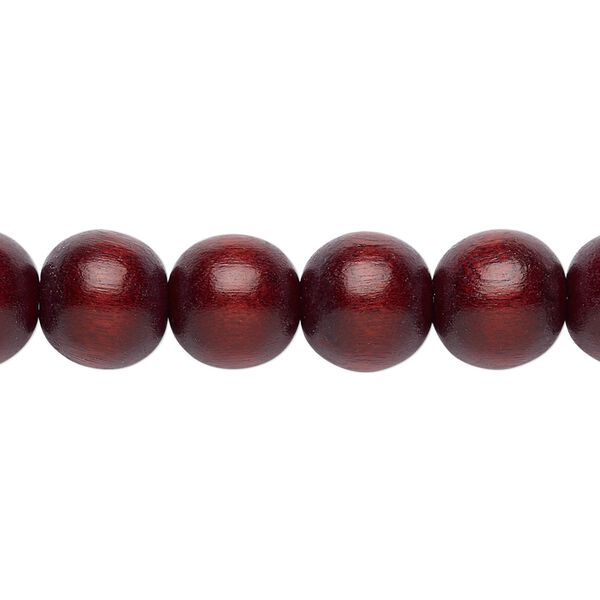 Bead, Taiwanese cheesewood (dyed / waxed), dark brown, 9-10mm round. Sold per pkg of (2) 15-1/2" to 16" strands. image number 0