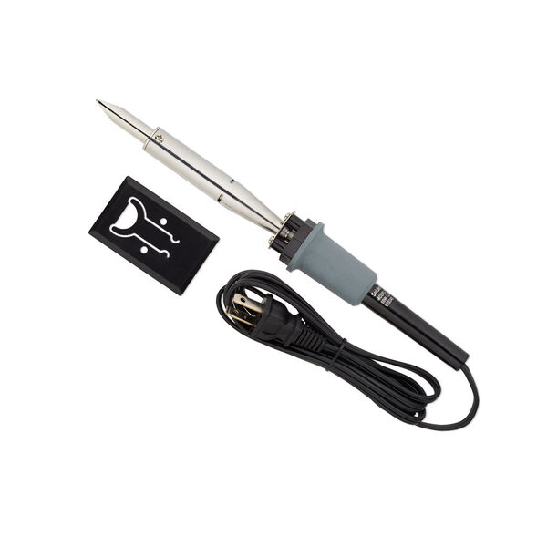 Soldering iron, rubber and chrome-plated steel, black and silver, 120 volt / 60HTZ / 80 watt, 9-3/4 x 1-1/4 inches. Sold individually. image number 0