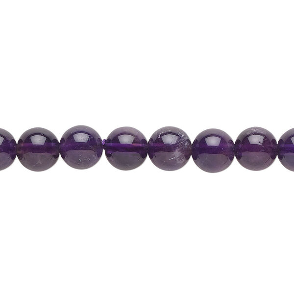 Bead, amethyst (natural), 6mm round, A- grade, Mohs hardness 7. Sold per 15-1/2" to 16" strand. image number 0