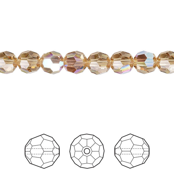 Bead 12pk light Colorado topaz shimmer, Crystal Passions® 6mm round 5000 image number 0