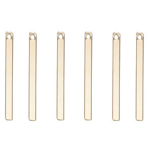 Drop, 14Kt gold-filled, 25x2mm smooth bar. Sold per pkg of 6.