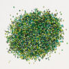 Seed bead mix, glass, 1pkg25g, #15 to #11 round, opaque and translucent multi-green image number 1