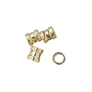 Crimp, JBB Findings, brass, 6.5x6mm tube, 4mm inside diameter. Sold per pkg of 4.