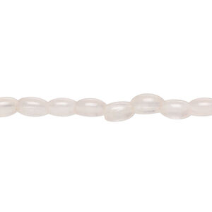 Rose quartz 1pkg1, oval bead natural, 15 inch 5x4mm-7x4mm