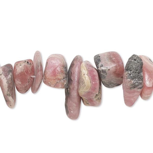 Bead, rhodochrosite (natural), large chip, Mohs hardness 3-1/2 to 4-1/2. Sold per 8-inch strand. image number 0