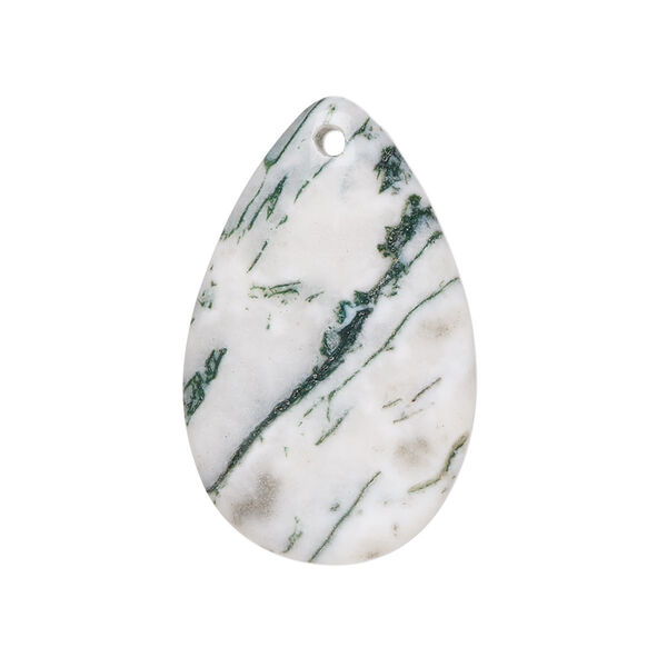 Tree agate 1pkg1, hand-cut teardrop focal natural B grade, 31x20mm image number 0