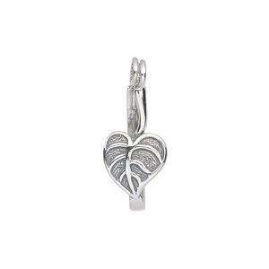 Bail, JBB Findings, donut, antiqued sterling silver, 20x10mm with heart shaped leaf, 18mm grip length. Sold individually.