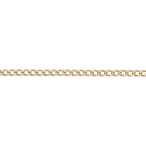 Chain 1pkg1 curb, 2mm, gold-finished steel 50 foot unfinished